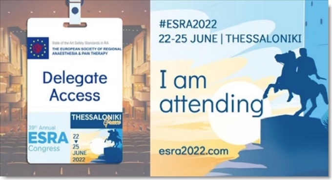 39ο Ετήσιο Συνέδριο Ευρωπαϊκής Εταιρείας της Περιοχικής Αναισθησίας (ESRA Europe)